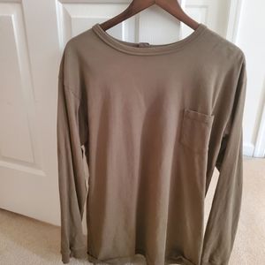 3sixteen garment dyed l/s shirt in military green